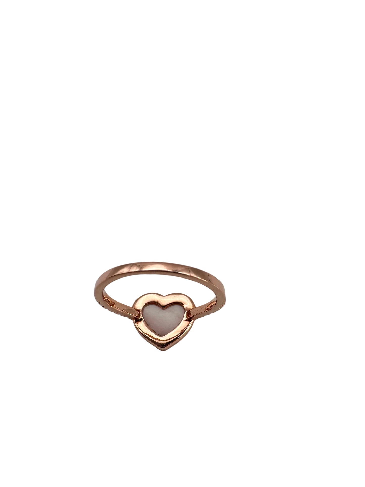 Malachite Beaded Heart Ring 18K Yellow Gold Plated